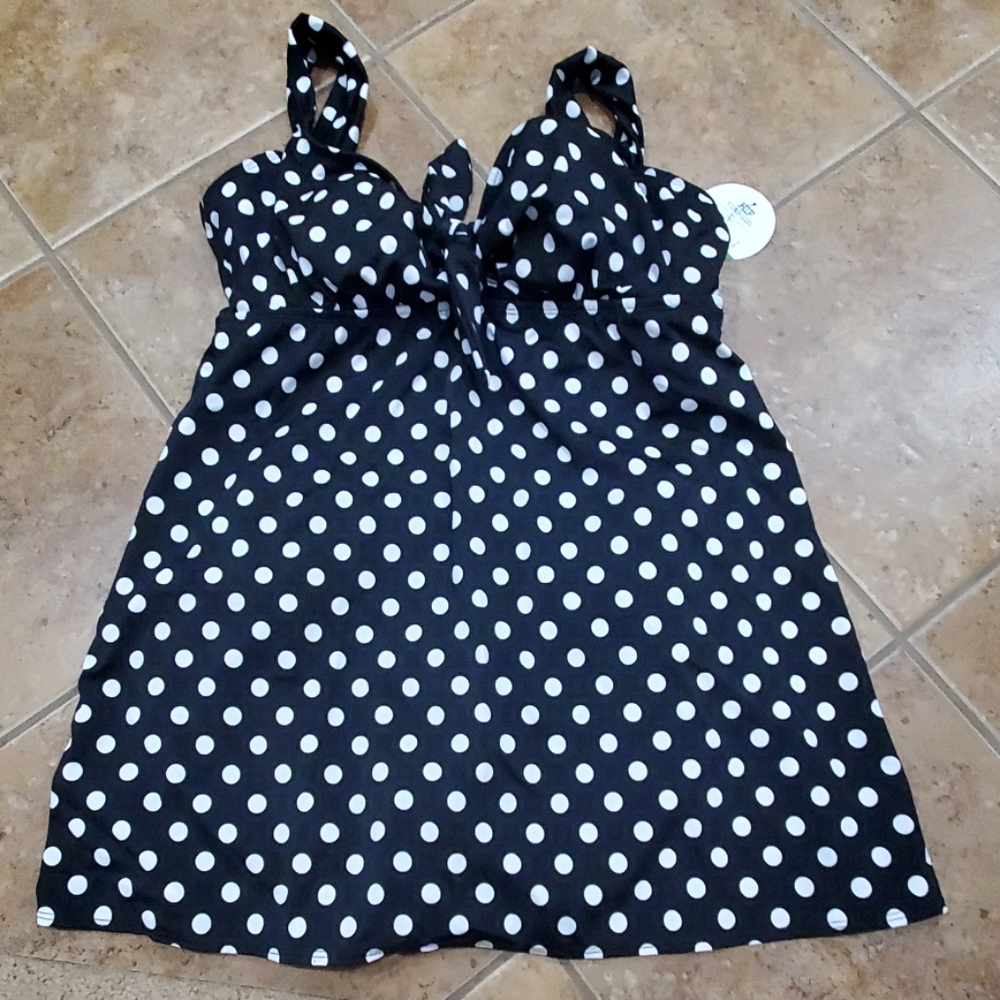 One piece polka dot bathing suit